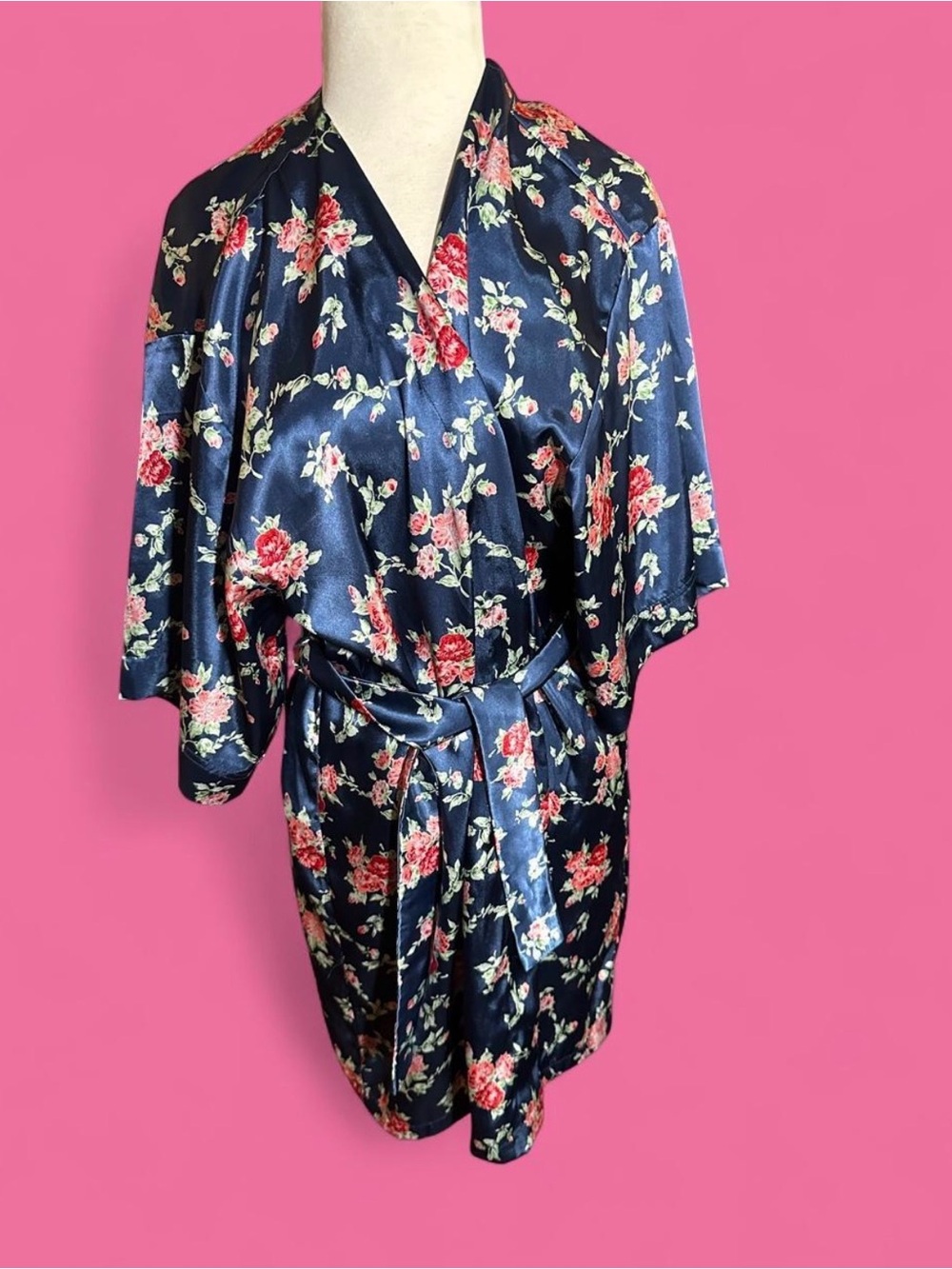 Vintage WITNESS Lingerie Floral Satin Kimono Robe 🌹✨